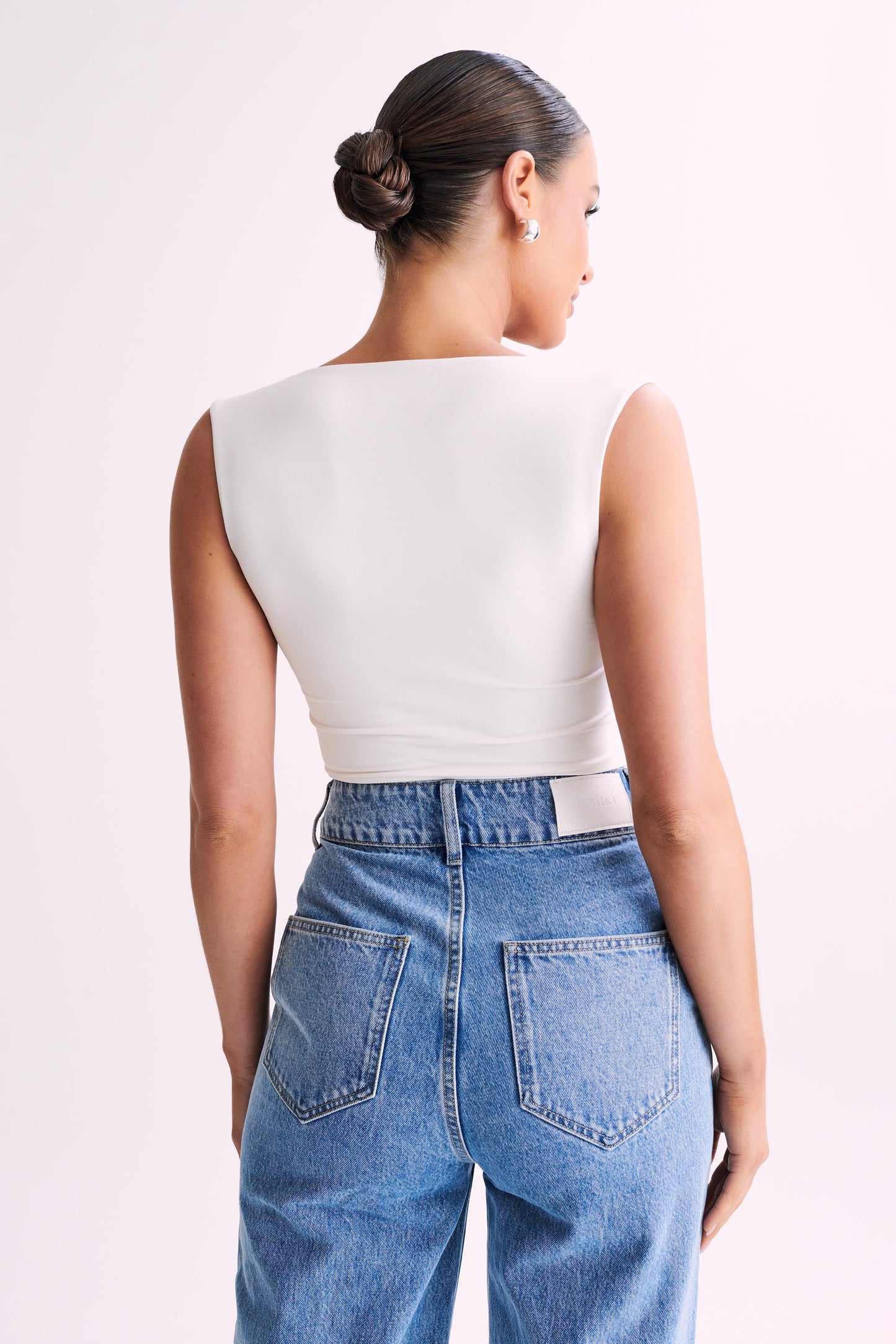 Linley Recycled Nylon Cropped Top - White
