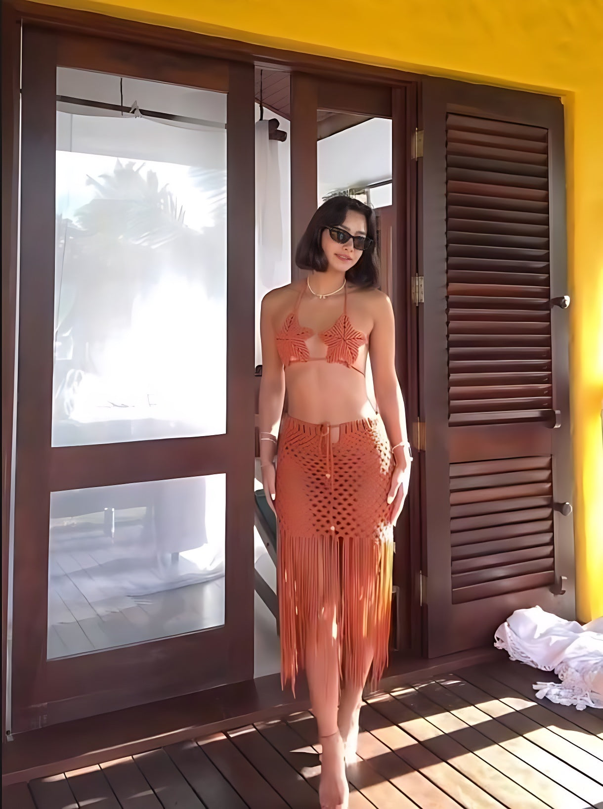 Starfish Hand-Woven Tassel Beach Skirt Set