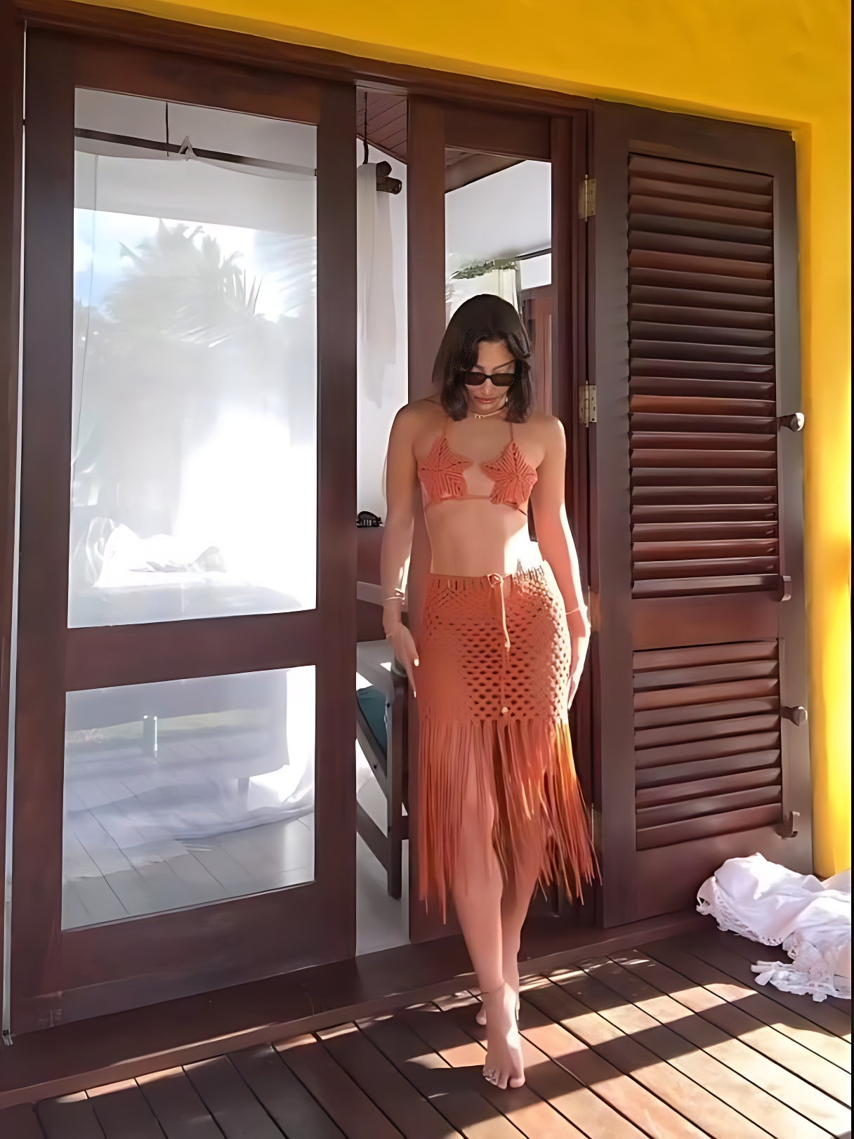 Starfish Hand-Woven Tassel Beach Skirt Set