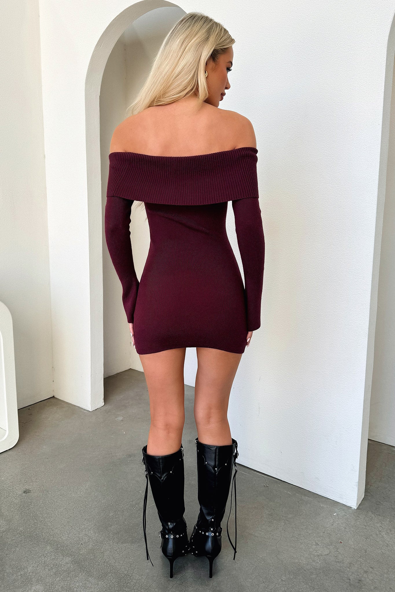 Aaliyah Mini Dress - Burgundy