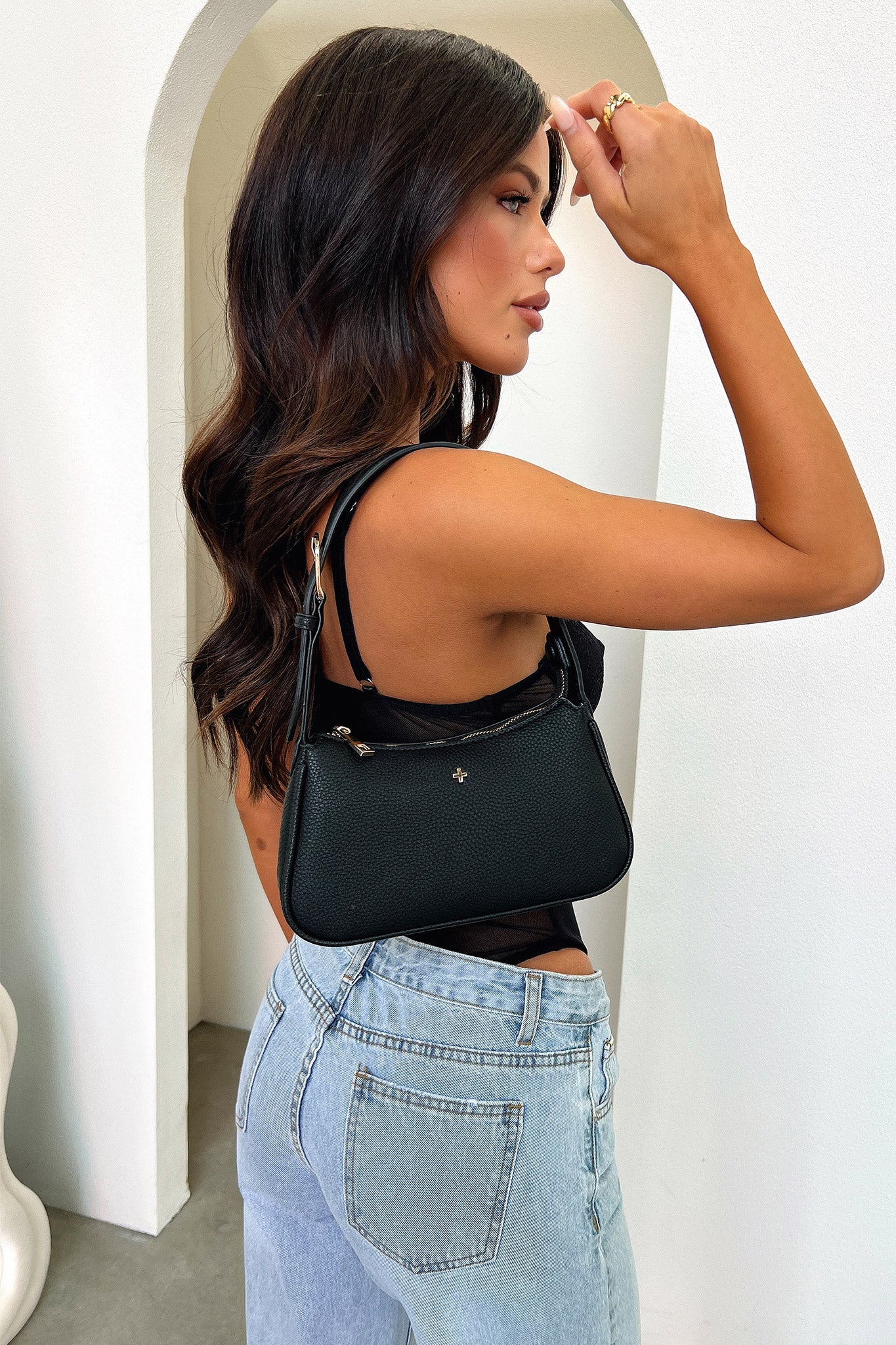 Peta + Jain Gabi Small Shoulder Bag - Black/Gold