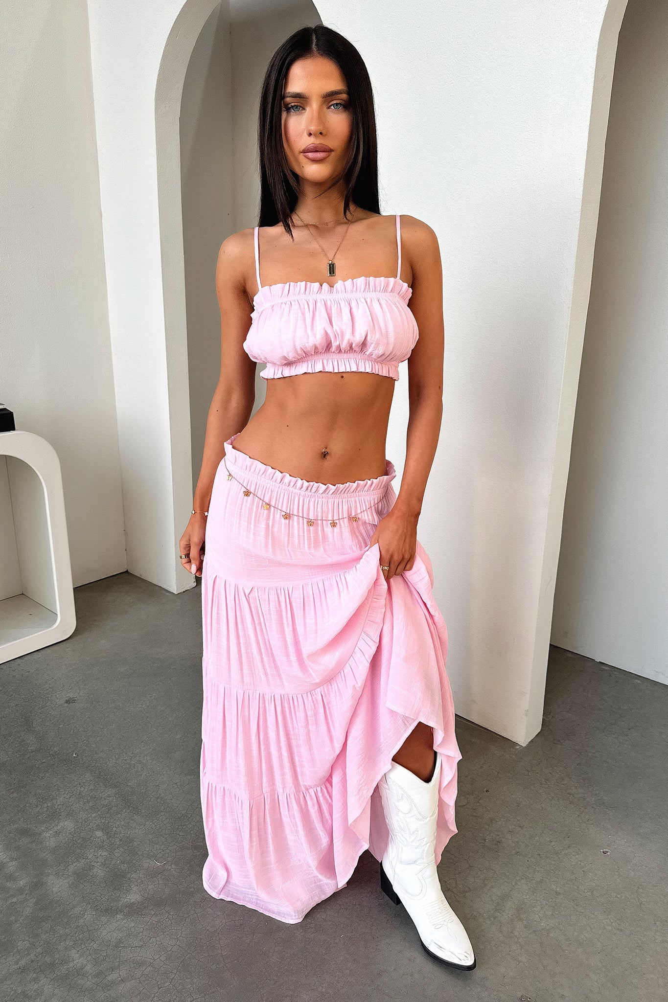 Selina Crop - Baby Pink