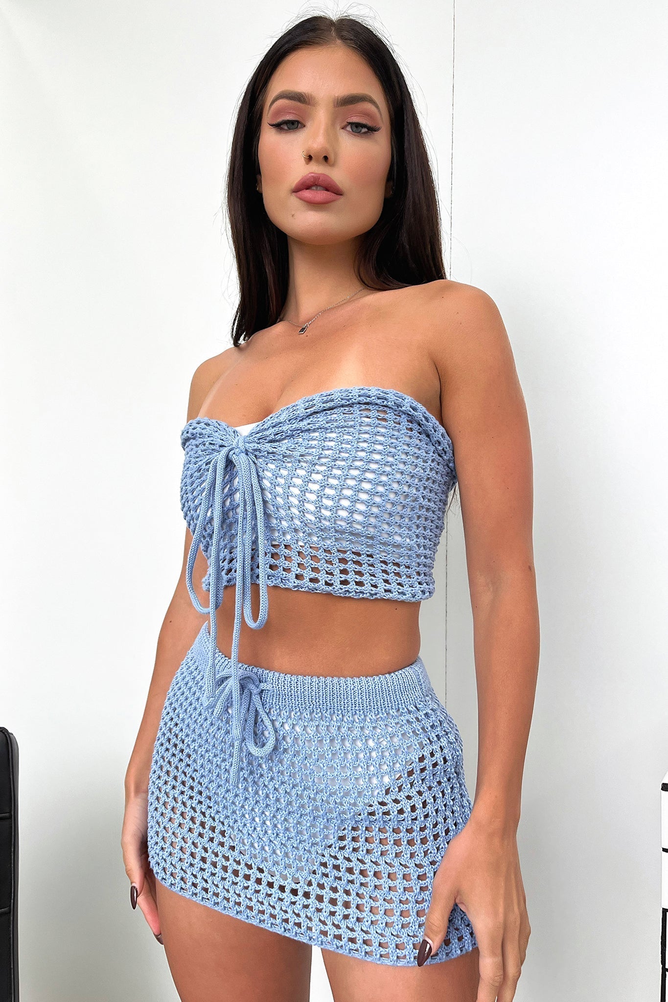 Talliyah Crop - Blue Crochet
